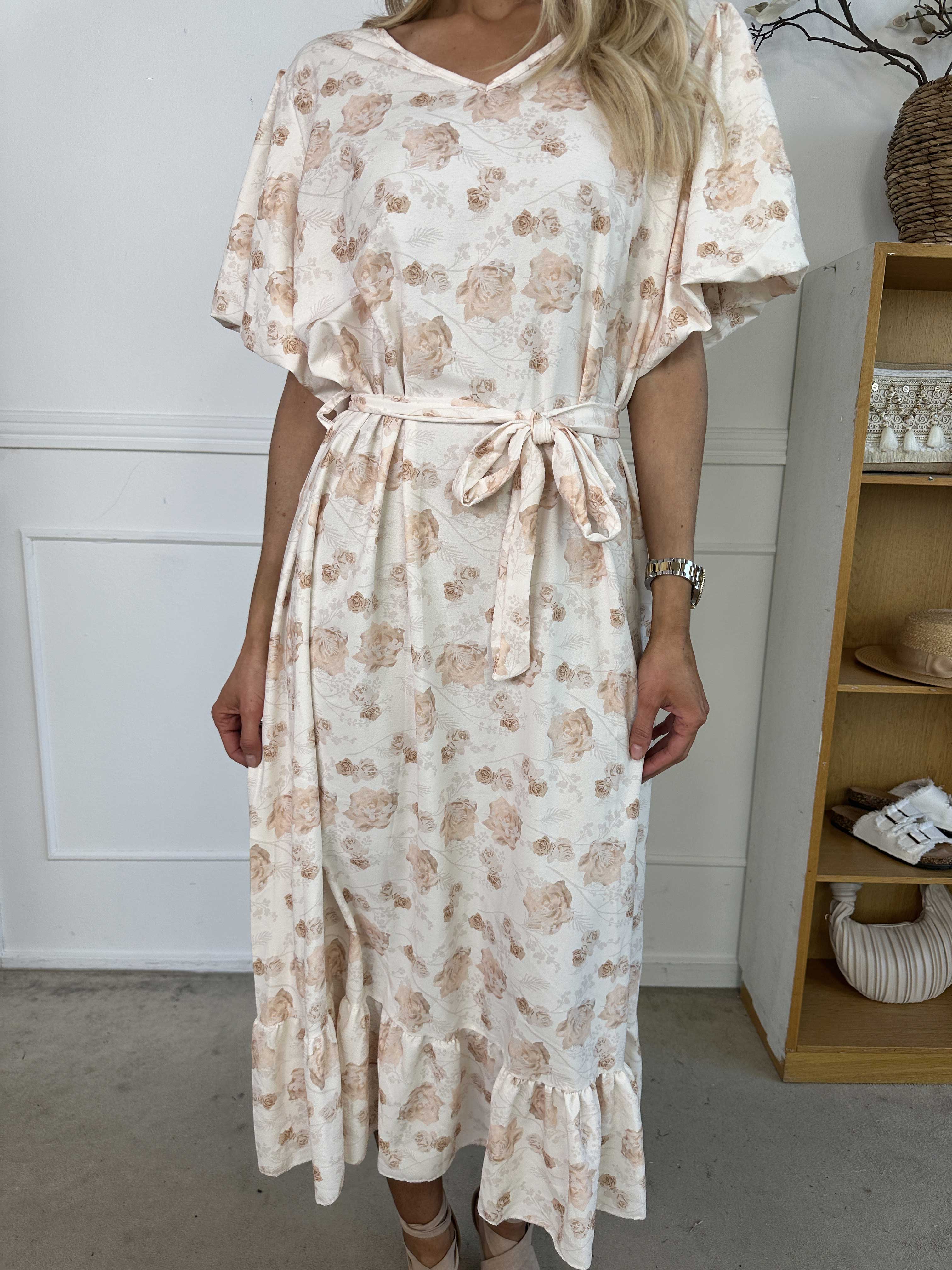 Sakira - Söt blommig klänning med puffärmar